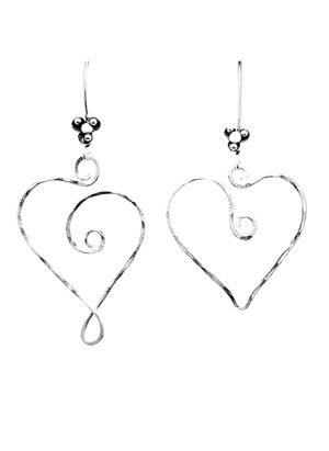 Pair of heart shaped earrings. | Ear Curls, Ear Climbers