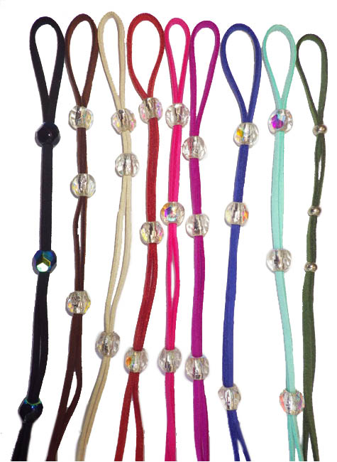 Image shows nine different colours that the jewelled hair wraps are available in. | Ear Curls, Ear Climbers