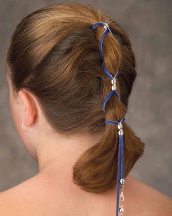 Hair wrap on medium length pony tail in French braid style | Ear Curls, Ear Climbers